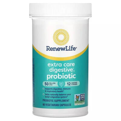 Пробіотик Renew Life Extra Care Digestive Probiotic 50 млрд КУО вег. капсули №90