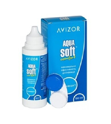 Розчин Avizor Aqua Soft Comfort для контактних лінз по 120 мл у флак. пласт.