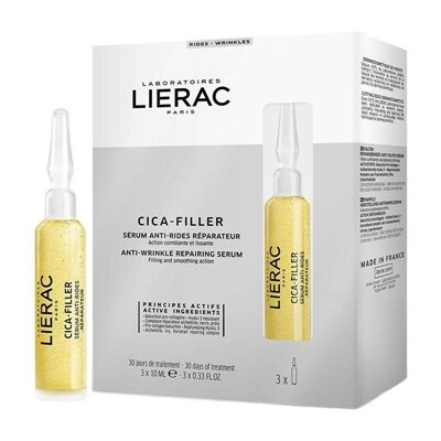 Сироватка для обличчя Lierac Cica-filler відновлююча проти зморшок, 3 ампули х 10 мл