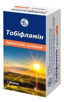 Тобіфламін краплі оч., сусп. по 5 мл у флак.-крап. поліет.