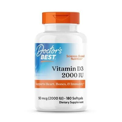 Вітамін D3 2000IU Doctor's Best Vitamin D3, 180 желатинових капсул
