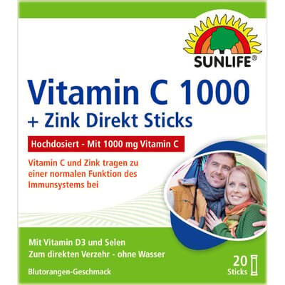 Вітаміни Sunlife Vitamin C 1000 + Zink Direkt Sticks порошок по 3 г №20 у стіках