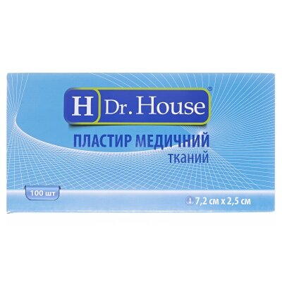 Пластир медичний Dr. House бактерицидний тканий 2,5 см х 7,2 см, 1 штука