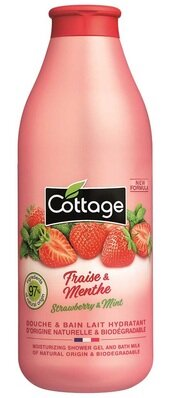 Гель для ванни та душу Cottage Moisturizing Shower Gel And Bath Milk зволожуючий Полуниця і м'ята, 750 мл