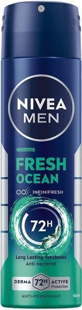 Дезодорант-антиперспірант спрей Nivea Men Fresh Ocean Cвіжість океану 72h (80033), 150 мл