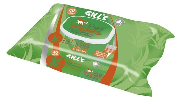 Серветки вологі Croci Gills Aloe для собак і котів, 40 штук