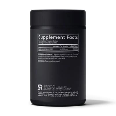 Біотин Sports Research Biotin 10000 мкг, 120 вегетаріанських капсул