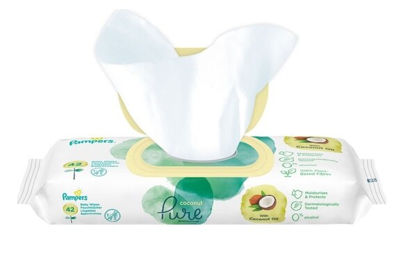 Серветки вологі Pampers Pure Coconut дитячі, 42 шт