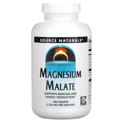 Магній малат Source Naturals Magnesium Malate, 180 таблеток