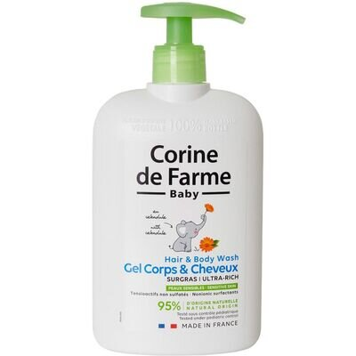 Гель для миття волосся та тіла Corine De Farme Baby з календулою, 500 мл