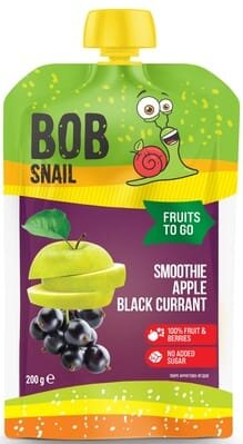 Пюре фруктове Bob Snail Fruits To Go Смузі Яблуко-Чорна Смородина, пастеризоване, 200 г