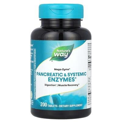 Ферменти Nature's Way Mega-Zyme, 200 таблеток