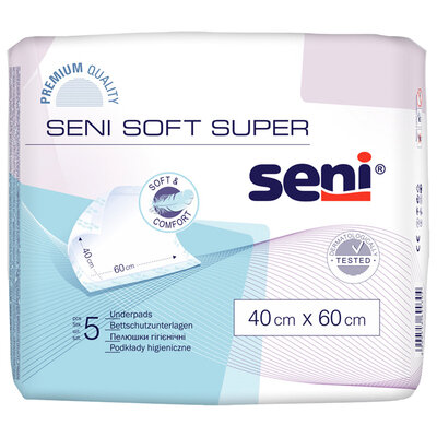 Пелюшки Seni Soft Super одноразові гігієнічні 40х60 см, 5 шт