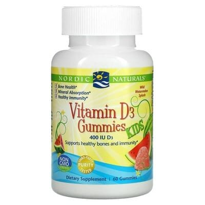 Вітамін D3 для дітей Nordic Naturals Vitamin D3 400 МО кавун, 60 цукерок