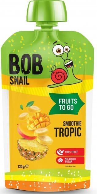 Пюре фруктове Bob Snail Fruits To Go Смузі Банан-Ананас-Манго, пастеризоване, 120 г