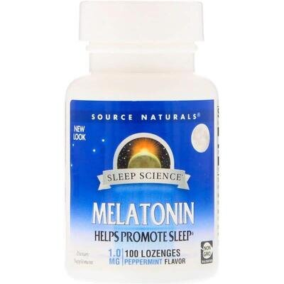Мелатонін Source Naturals Melatonin 1 мг м'ята, 100 льодяників