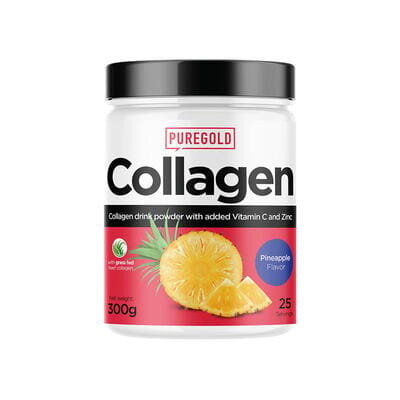 Колаген Pure Gold Collagen Pineapple з вітаміном С та цинком, зі смаком ананасу, 300 г