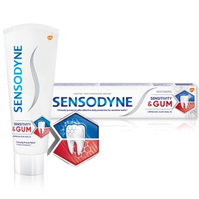 Зубна паста Sensodyne Чутливість зубів і Захист ясен Відбілююча, 75 мл