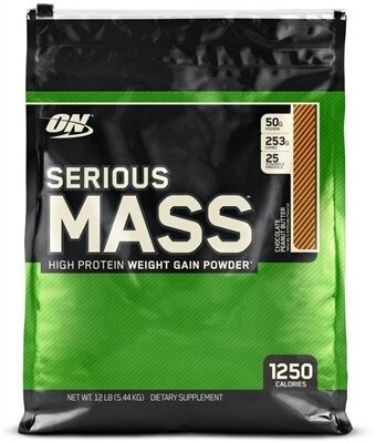 Гейнер Optimum Nutrition Serious Mass, шоколад і арахісове масло, 5,45 кг