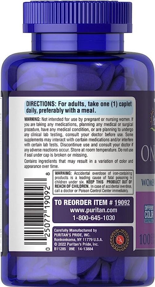 Мультивітаміни для жінок Puritan's Pride One Daily Women's Multivitamin, 100 каплет