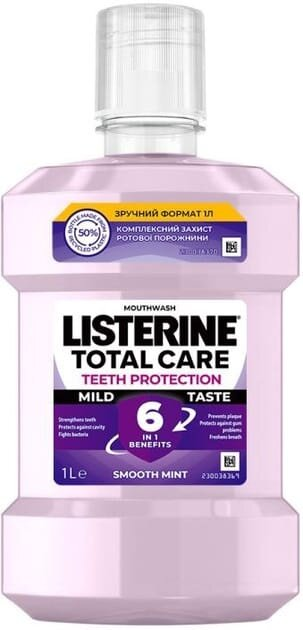 Ополіскувач для порожнини рота Listerine Total Care Teeth Priotection Захист зубів, 1 л