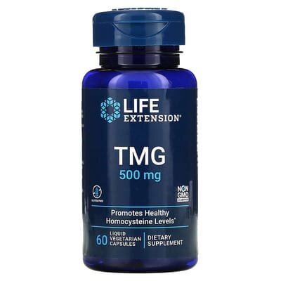 Триметилгліцин ТМГ Life Extension TMG 500 мг, 60 вегетаріанських капсул