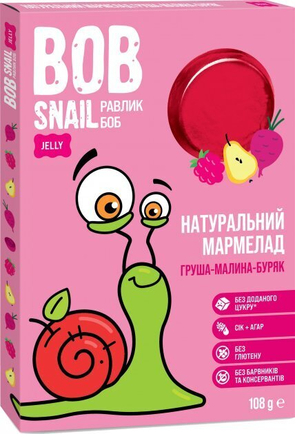 Мармелад Bob Snail Jelly грушево-малиново-буряковий, 108 г