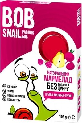 Мармелад Bob Snail Jelly грушево-малиново-буряковий, 108 г