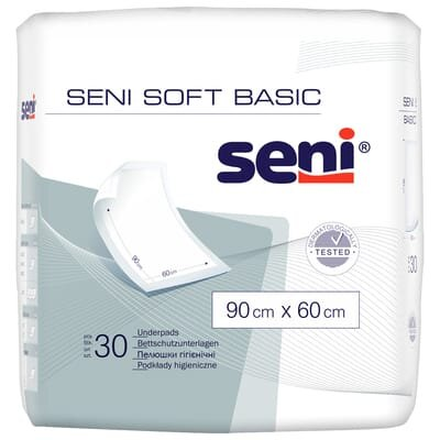 Пелюшки Seni Soft Basic одноразові гігієнічні 90х60 см, 30 шт