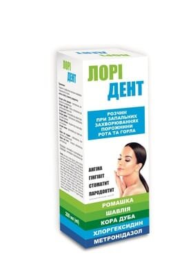 Лорідент розчин при запальних захворюваннях порожнини рота та горла, 200 мл