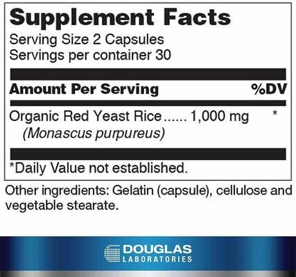 Ферментований червоний дріжджовий рис Douglas Laboratories Beni-Koji RYR, 60 капсул