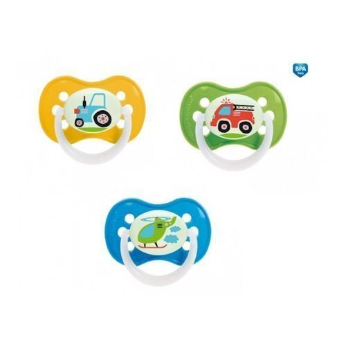 Пустушка латексна Canpol Babies 22/411 Vehicles кругла 0-6 місяців, 1 шт