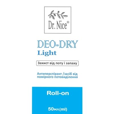 Дезодорант-антиперспірант кульковий Dr.Nice Light від помірного потовиділення, 50 мл