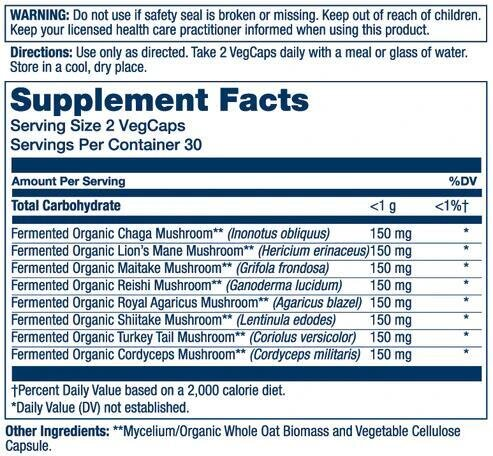 Грибний комплекс Solaray Fermented Mushroom Complete, 60 веганських капсул