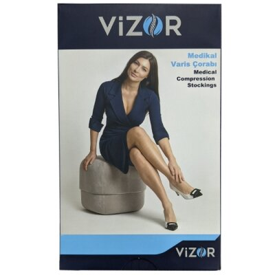 Панчохи компресійні Vizor 5203-К з миском, 2 клас компресії, колір бежевий, розмір 3