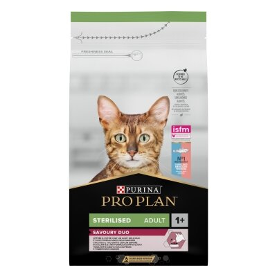 Корм сухий для стерилізованих кішок і котів Purina Pro Plan Sterilised Adult 1+ з тріскою та фореллю, 1,5 кг