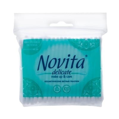 Ватні палички Novita Delicate в пакеті, 100 штук