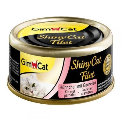 Корм вологий для кішок GimCat Shiny Cat Filet з куркою та креветками, 70 г