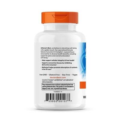 Куркумін С3 комплекс Doctor's Best High Absorption Curcumin with C3 Complex and BioPerine, 120 вегетаріанських капсул
