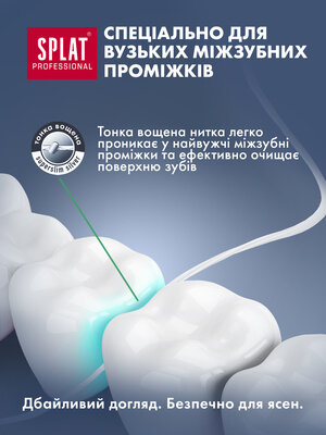 Зубна нитка Splat Professional тонка з волокнами срібла, 30 м