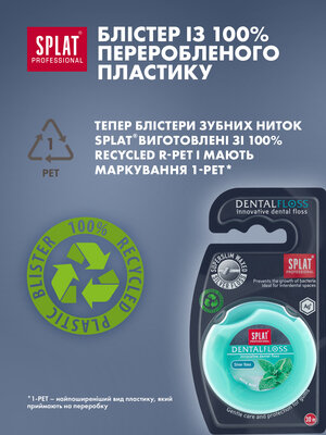 Зубна нитка Splat Professional тонка з волокнами срібла, 30 м