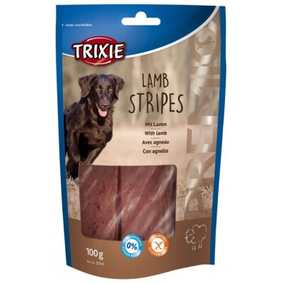Ласощі для собак Trixie Stripes з ягням, 100 г (10 штук)