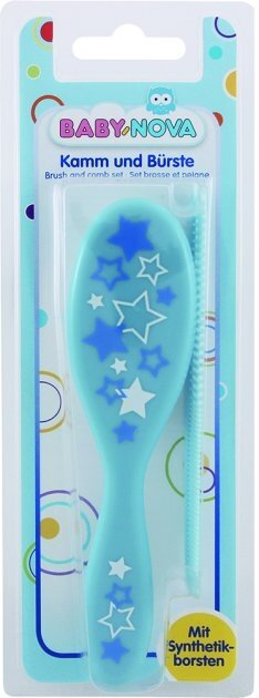 Щітка для волосся Baby-nova 33224 з натуральної щетини + гребінець, для хлопчика