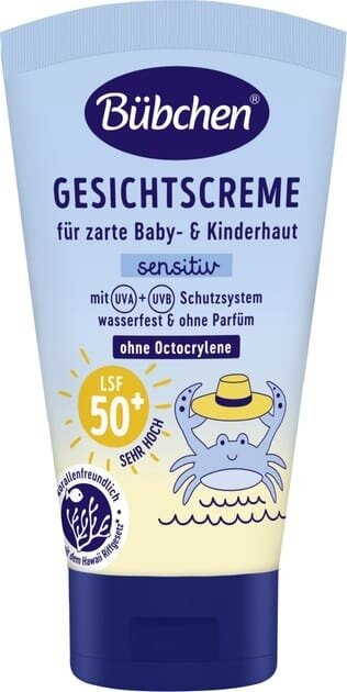 Крем сонцезахисний Bubchen Sensitive SPF50 дитячий для обличчя, 50 мл