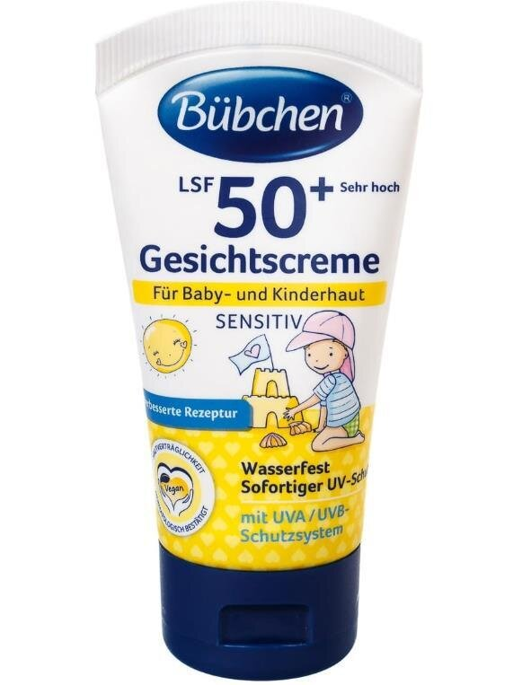 Крем сонцезахисний Bubchen Sensitive SPF50 дитячий для обличчя, 50 мл