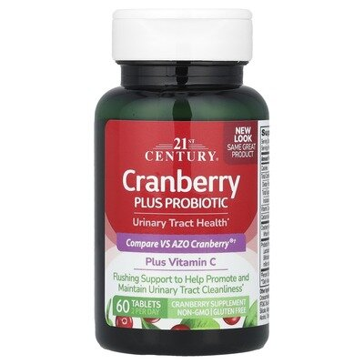 Журавлина з пробіотиком 21st Century Cranberry Plus Probiotic, 60 таблеток