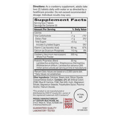 Журавлина з пробіотиком 21st Century Cranberry Plus Probiotic, 60 таблеток