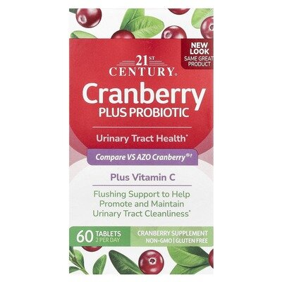 Журавлина з пробіотиком 21st Century Cranberry Plus Probiotic, 60 таблеток