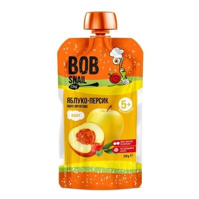 Пюре фруктове Bob Snail Chef яблучно-персикове, 250 г