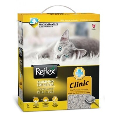 Наповнювач для котячого туалету Reflex Clinic бентонітовий свіжий аромат, 6 л (5,1 кг)